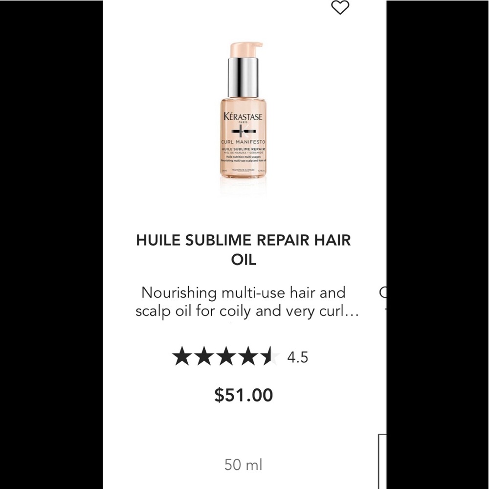 Kérastase Paris Curl Manifesto, Huile Sublime Repair (oil)